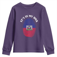 It's In My DNA Haitian Flag Fingerprint Graphic Youth Sweatshirt Haiti Heritage Pride