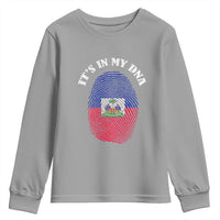 It's In My DNA Haitian Flag Fingerprint Graphic Youth Sweatshirt Haiti Heritage Pride
