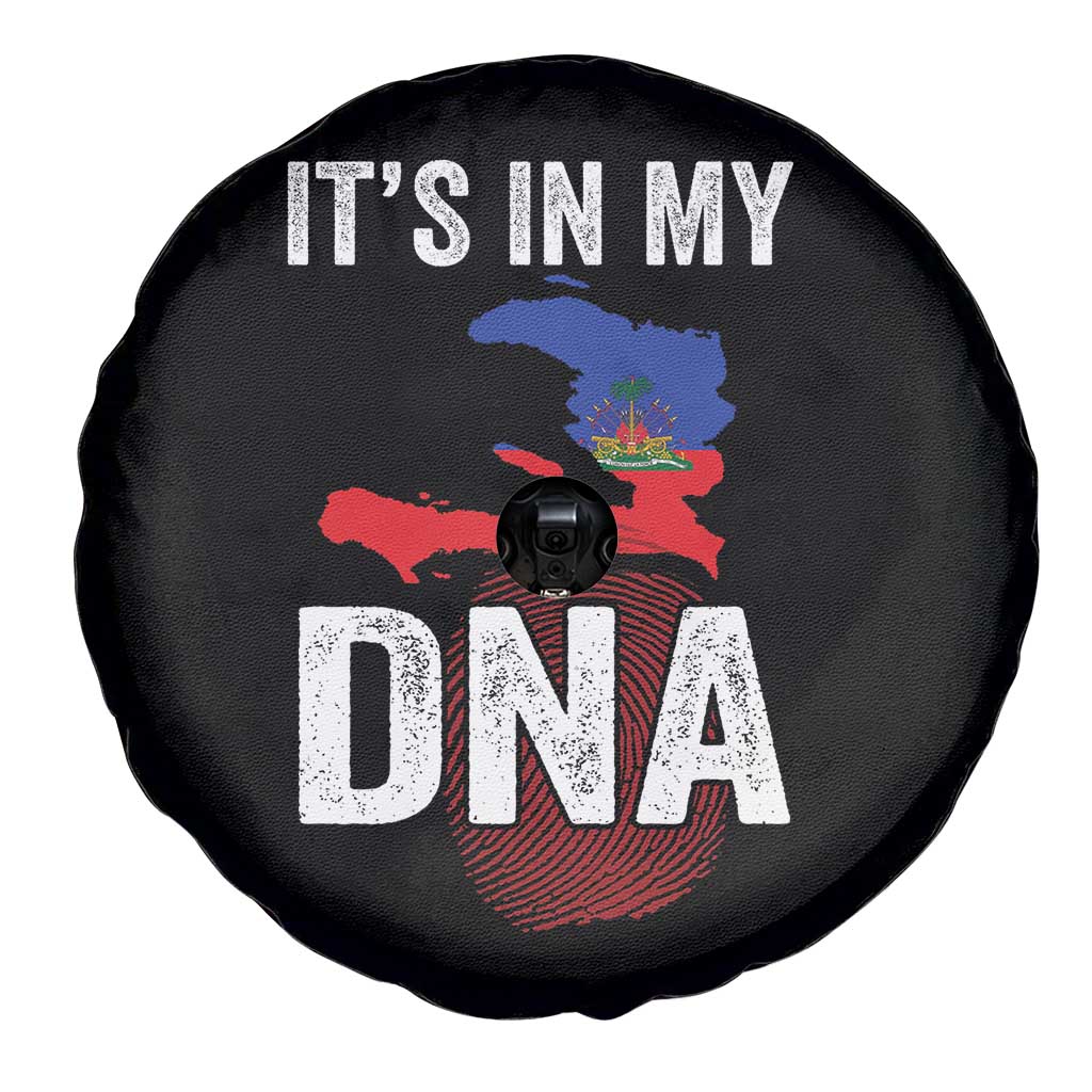 It's In My DNA Haitian Map and Fingerprint Flag Graphic Spare Tire Cover Haiti Heritage Pride