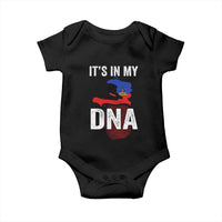 It's In My DNA Haitian Map and Fingerprint Flag Graphic Baby Onesie Haiti Heritage Pride