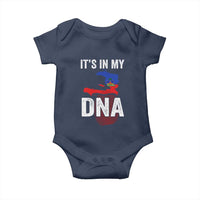 It's In My DNA Haitian Map and Fingerprint Flag Graphic Baby Onesie Haiti Heritage Pride