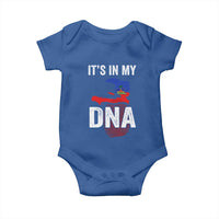 It's In My DNA Haitian Map and Fingerprint Flag Graphic Baby Onesie Haiti Heritage Pride