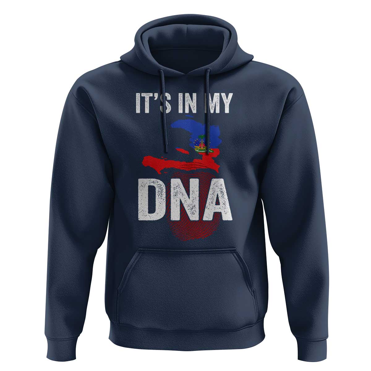 It's In My DNA Haitian Map and Fingerprint Flag Graphic Hoodie Haiti Heritage Pride