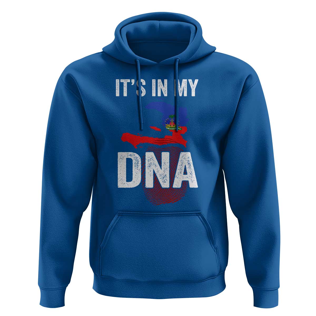 It's In My DNA Haitian Map and Fingerprint Flag Graphic Hoodie Haiti Heritage Pride