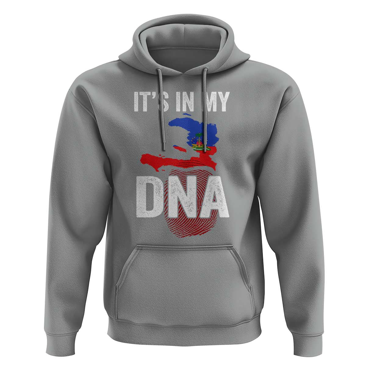 It's In My DNA Haitian Map and Fingerprint Flag Graphic Hoodie Haiti Heritage Pride