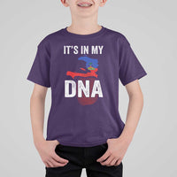 It's In My DNA Haitian Map and Fingerprint Flag Graphic T Shirt For Kid Haiti Heritage Pride