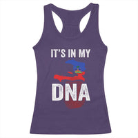 It's In My DNA Haitian Map and Fingerprint Flag Graphic Racerback Tank Top Haiti Heritage Pride