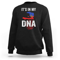 It's In My DNA Haitian Map and Fingerprint Flag Graphic Sweatshirt Haiti Heritage Pride
