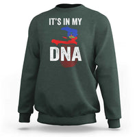 It's In My DNA Haitian Map and Fingerprint Flag Graphic Sweatshirt Haiti Heritage Pride