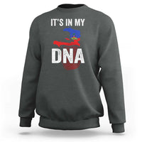 It's In My DNA Haitian Map and Fingerprint Flag Graphic Sweatshirt Haiti Heritage Pride