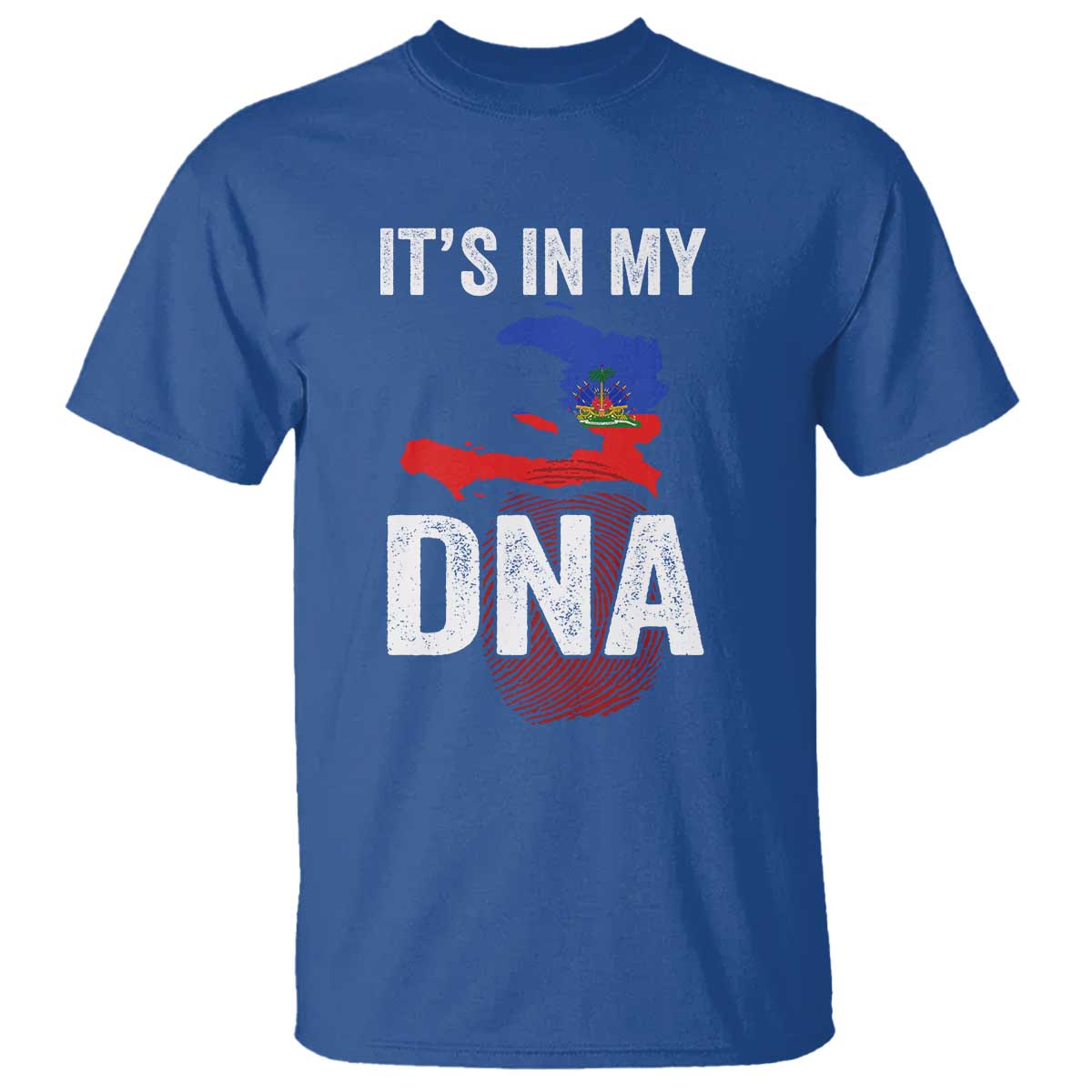 It's In My DNA Haitian Map and Fingerprint Flag Graphic T Shirt Haiti Heritage Pride