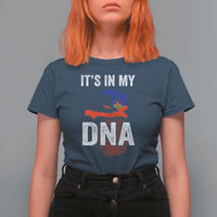It's In My DNA Haitian Map and Fingerprint Flag Graphic T Shirt For Women Haiti Heritage Pride
