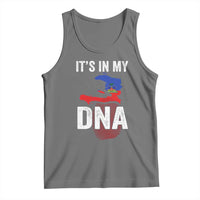 It's In My DNA Haitian Map and Fingerprint Flag Graphic Tank Top Haiti Heritage Pride