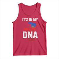 It's In My DNA Haitian Map and Fingerprint Flag Graphic Tank Top Haiti Heritage Pride