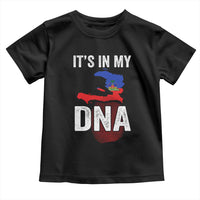 It's In My DNA Haitian Map and Fingerprint Flag Graphic Toddler T Shirt Haiti Heritage Pride