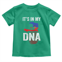 It's In My DNA Haitian Map and Fingerprint Flag Graphic Toddler T Shirt Haiti Heritage Pride