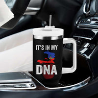 It's In My DNA Haitian Map and Fingerprint Flag Graphic Tumbler With Handle Haiti Heritage Pride