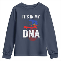 It's In My DNA Haitian Map and Fingerprint Flag Graphic Youth Sweatshirt Haiti Heritage Pride