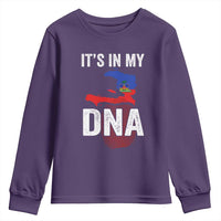It's In My DNA Haitian Map and Fingerprint Flag Graphic Youth Sweatshirt Haiti Heritage Pride