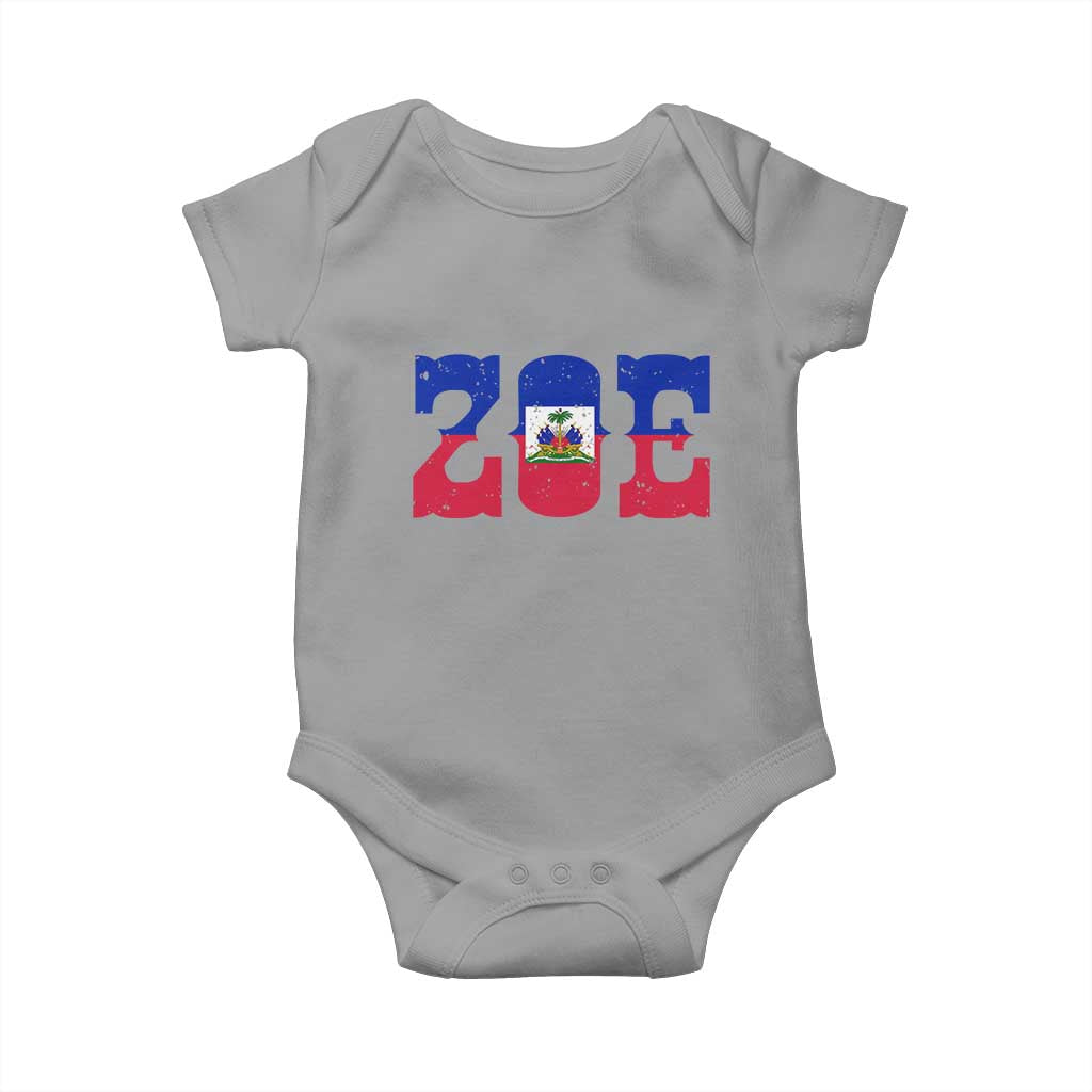 Zoe Haitian Pride Baby Onesie Haiti Flag Culture Heritage Pride