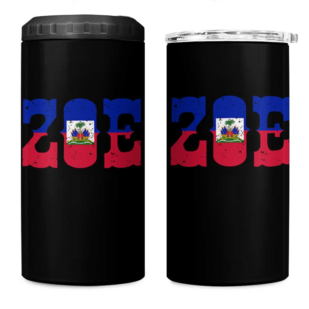 Zoe Haitian Pride 4 in 1 Can Cooler Tumbler Haiti Flag Culture Heritage Pride