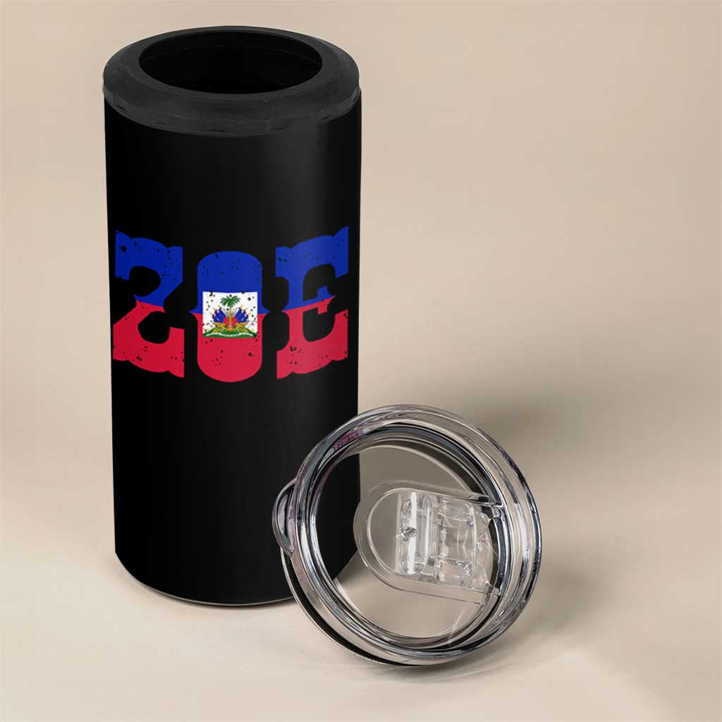 Zoe Haitian Pride 4 in 1 Can Cooler Tumbler Haiti Flag Culture Heritage Pride