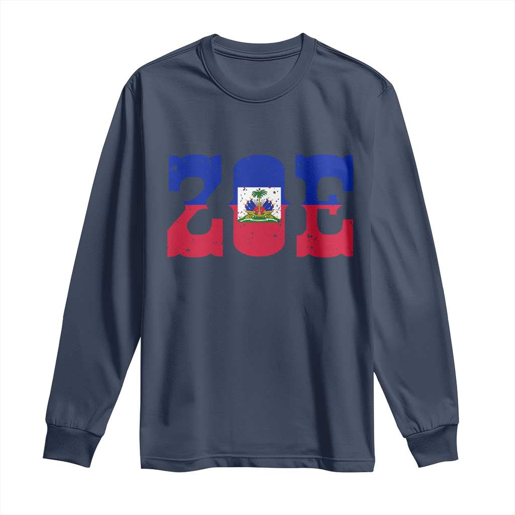 Zoe Haitian Pride Long Sleeve Shirt Haiti Flag Culture Heritage Pride