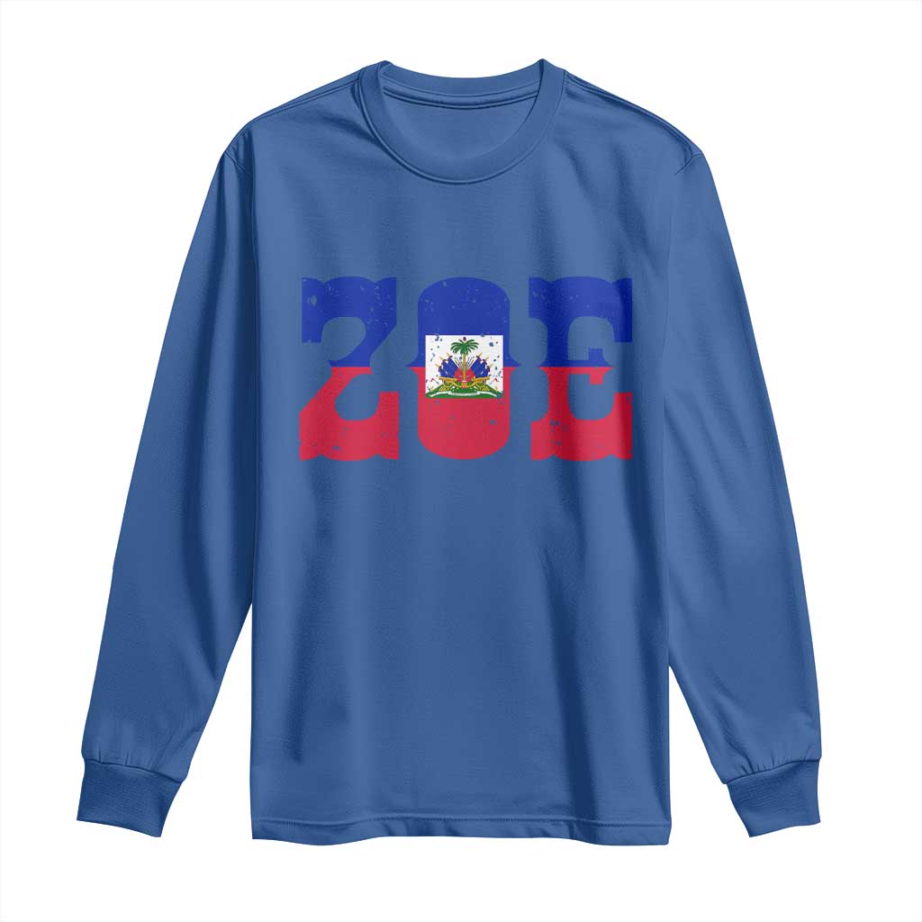Zoe Haitian Pride Long Sleeve Shirt Haiti Flag Culture Heritage Pride