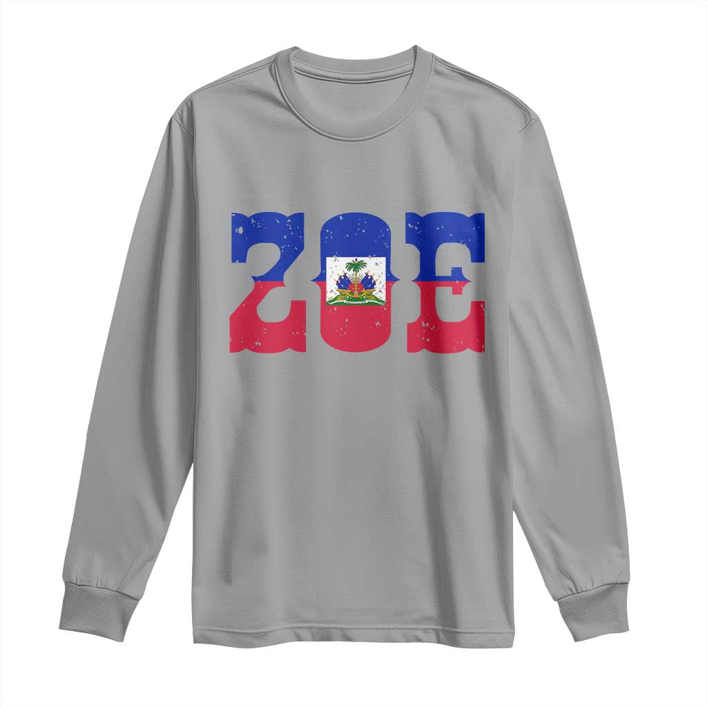 Zoe Haitian Pride Long Sleeve Shirt Haiti Flag Culture Heritage Pride