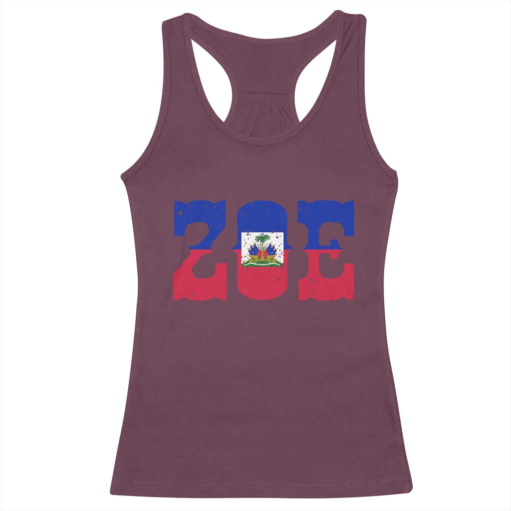Zoe Haitian Pride Racerback Tank Top Haiti Flag Culture Heritage Pride