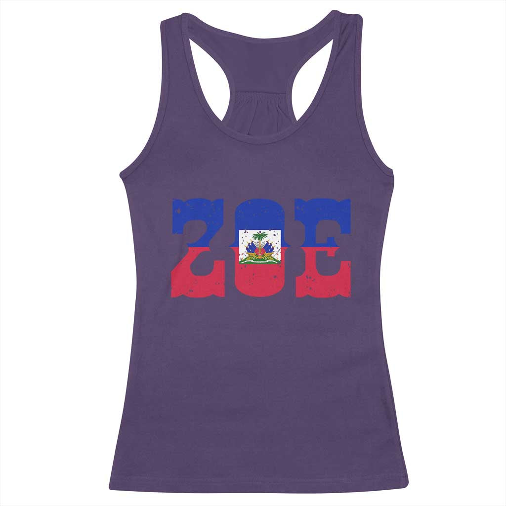 Zoe Haitian Pride Racerback Tank Top Haiti Flag Culture Heritage Pride