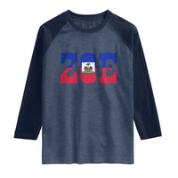 Zoe Haitian Pride Raglan Shirt Haiti Flag Culture Heritage Pride