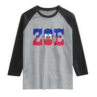 Zoe Haitian Pride Raglan Shirt Haiti Flag Culture Heritage Pride
