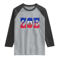 Zoe Haitian Pride Raglan Shirt Haiti Flag Culture Heritage Pride