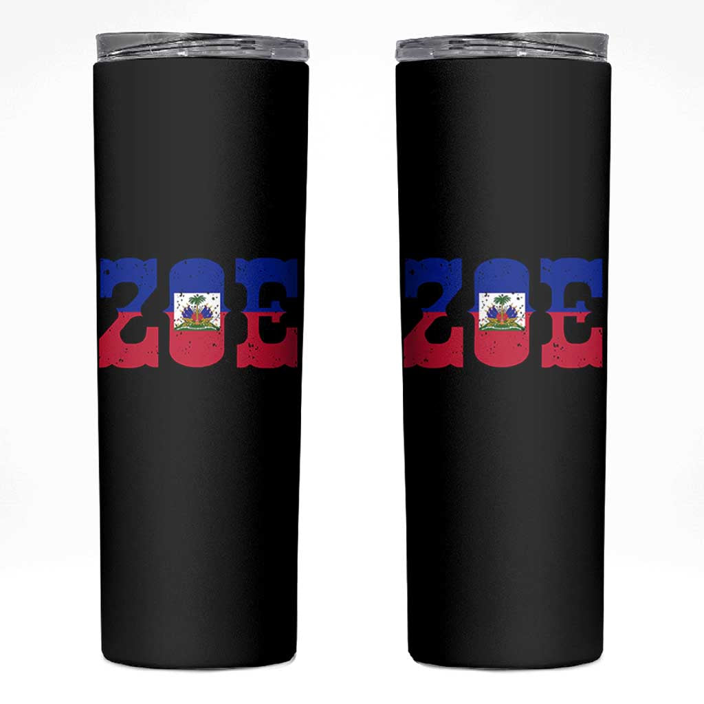 Zoe Haitian Pride Skinny Tumbler Haiti Flag Culture Heritage Pride