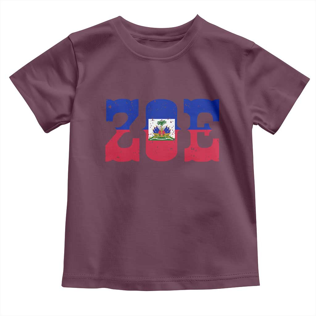 Zoe Haitian Pride Toddler T Shirt Haiti Flag Culture Heritage Pride