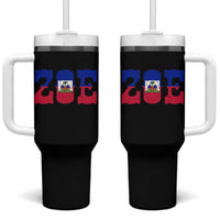 Zoe Haitian Pride Tumbler With Handle Haiti Flag Culture Heritage Pride