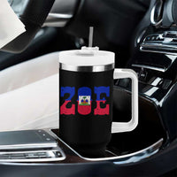 Zoe Haitian Pride Tumbler With Handle Haiti Flag Culture Heritage Pride