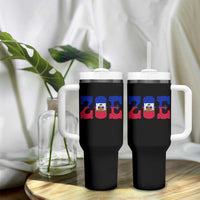 Zoe Haitian Pride Tumbler With Handle Haiti Flag Culture Heritage Pride