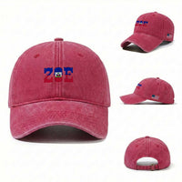 Zoe Haitian Pride Washed Cotton Baseball Cap Haiti Flag Culture Heritage Pride