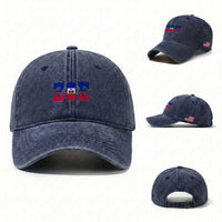 Zoe Haitian Pride Washed Cotton Baseball Cap Haiti Flag Culture Heritage Pride