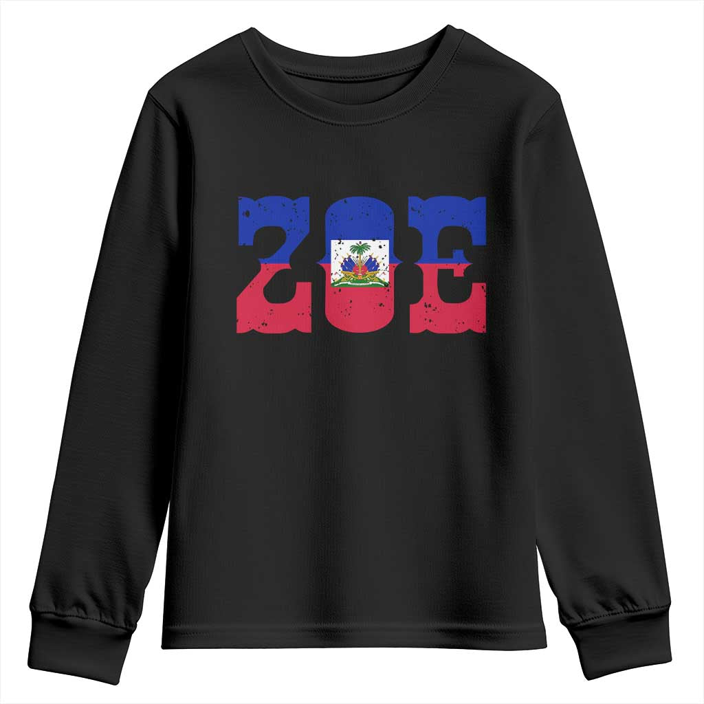 Zoe Haitian Pride Youth Sweatshirt Haiti Flag Culture Heritage Pride