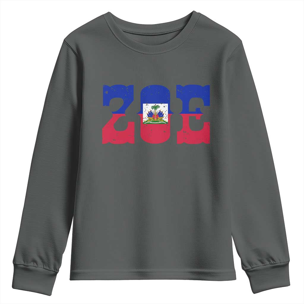 Zoe Haitian Pride Youth Sweatshirt Haiti Flag Culture Heritage Pride