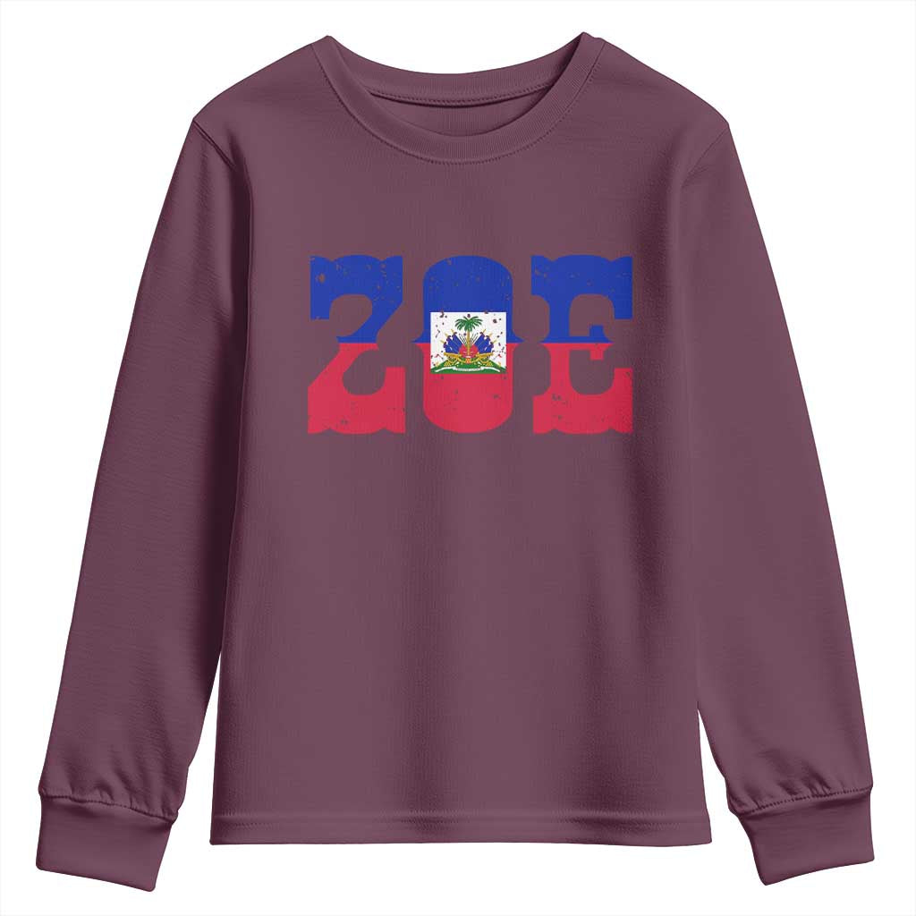 Zoe Haitian Pride Youth Sweatshirt Haiti Flag Culture Heritage Pride