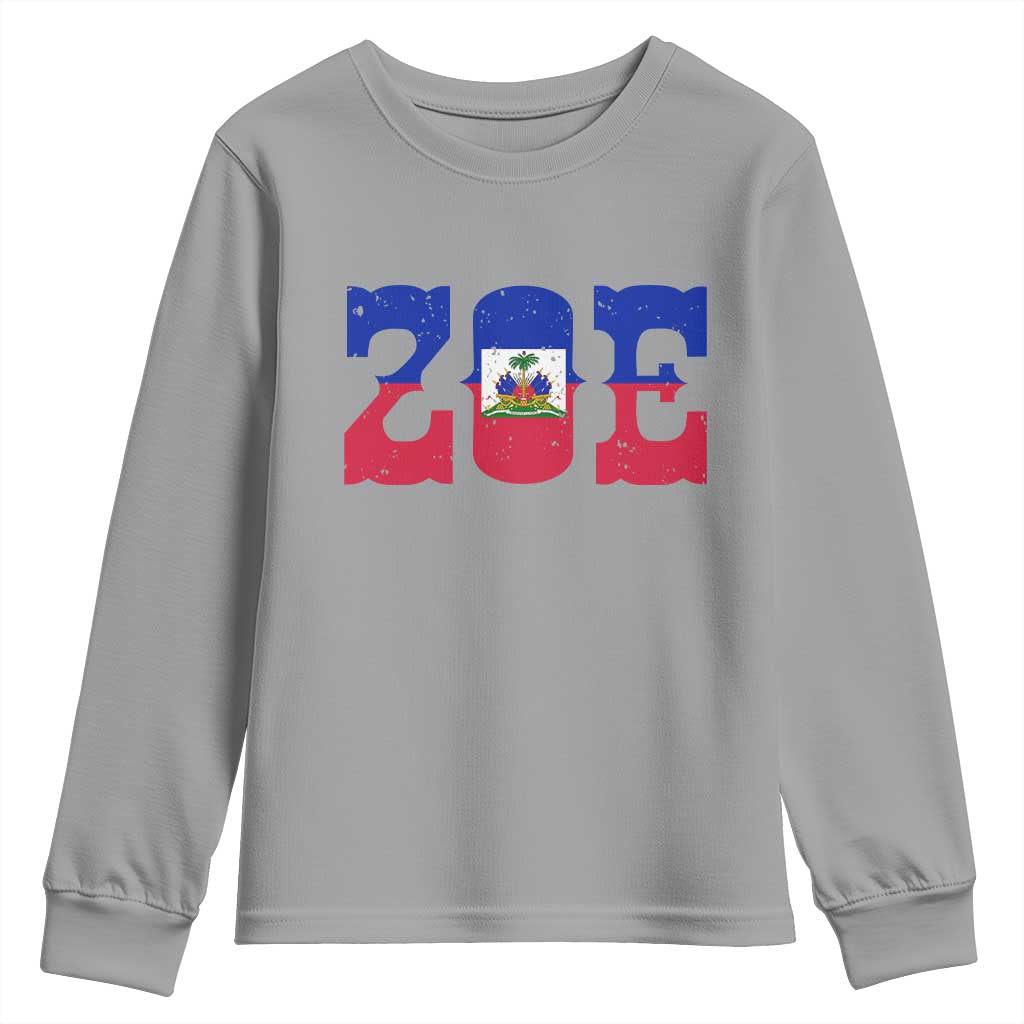 Zoe Haitian Pride Youth Sweatshirt Haiti Flag Culture Heritage Pride