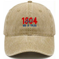 Haiti 1804 Ayiti Nou La Toujou Washed Cotton Baseball Cap Independence Haiti Heritage Pride