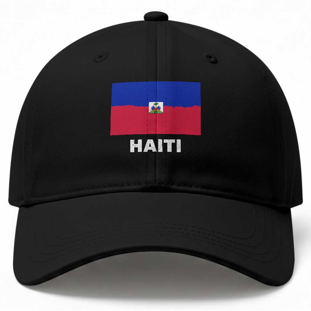 Vintage Distressed Haiti Flag Baseball Cap Haitian Heritage Pride