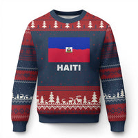 Vintage Distressed Haiti Flag Ugly Christmas Sweater Haitian Heritage Pride