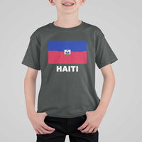 Vintage Distressed Haiti Flag T Shirt For Kid Haitian Heritage Pride