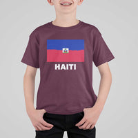 Vintage Distressed Haiti Flag T Shirt For Kid Haitian Heritage Pride
